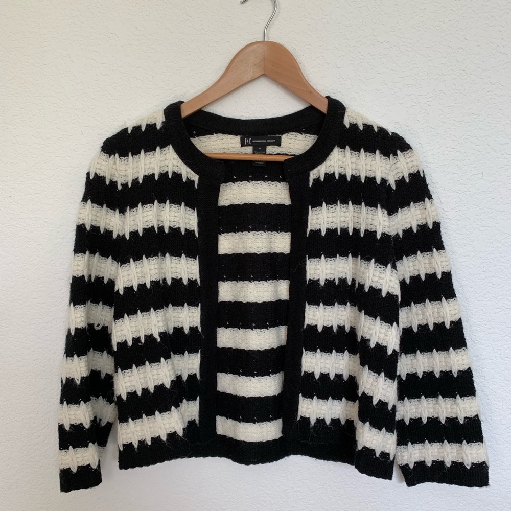 INC Black and White Woven